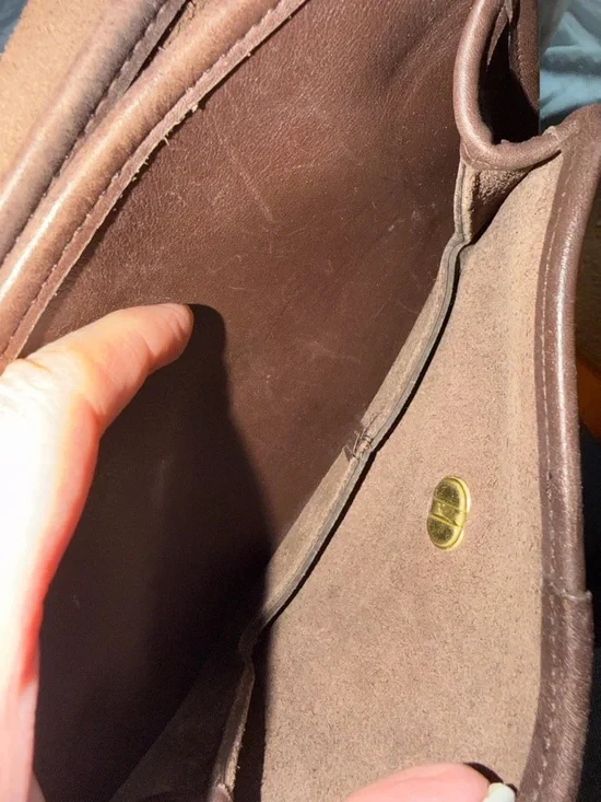 Vintage Coach Station Bag 9061 Brown Leather Crossbody USA Made Turnlock - Picture 6 of 14